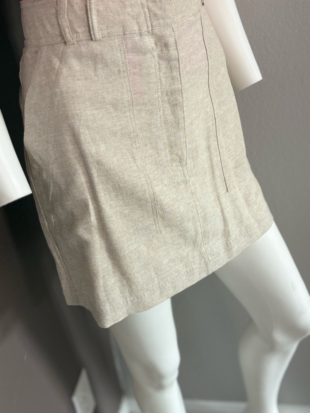 Rachel Zoe Natural Beige Linen Mini Skirt - Picture 4 of 10